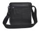 Preview: Leder Schultertasche Pur Black