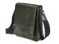 Preview: Umhängetasche Leder mit Umschlagklappe "Newport" british green