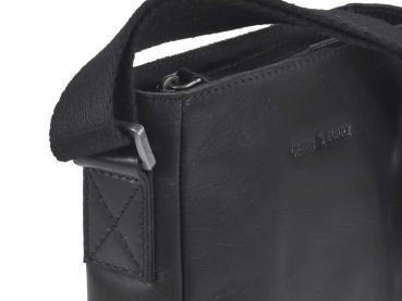 Leder Schultertasche "Pure Black"