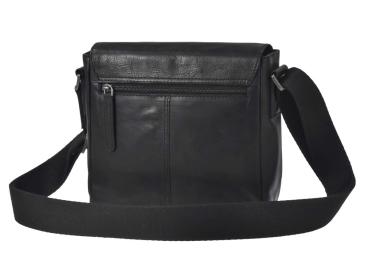 Leder Umhängetasche II Square "Pure Black"