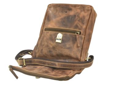 Preview: Umhängetasche Leder "Vintage Foldflap antikbraun