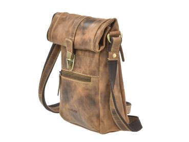 Preview: Umhängetasche Leder "Vintage Foldflap antikbraun