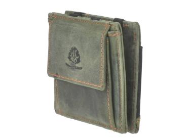 Leder Magic Wallet "Vintage RFID" Bottle Green