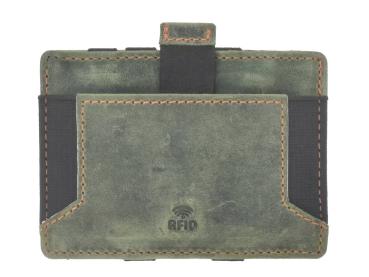 Leder Magic Wallet "Vintage RFID" Bottle Green