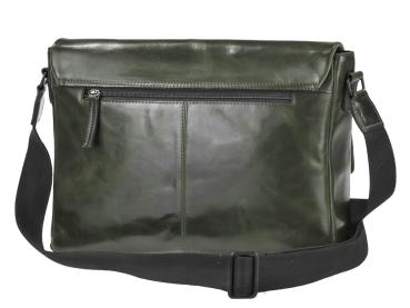 Preview: Umhängetasche Leder Überschlagklappe "Newport" british green