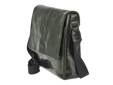 Umhängetasche Leder Überschlagklappe "Newport" british green