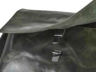 Preview: Umhängetasche Leder Überschlagklappe "Newport" british green