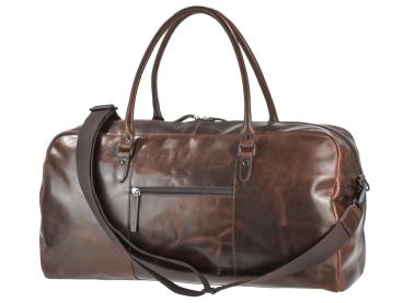 Preview: Reisetasche Leder 55x26x26cm Sporttasche Weekender "Newport" coffee