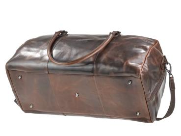 Reisetasche Leder 55x26x26cm Sporttasche Weekender "Newport" coffee