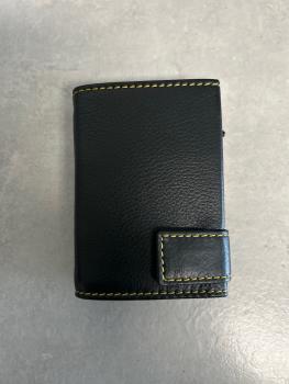 SecWal Kartenetui mit Münzfach Druckknopf schwarz/gelb