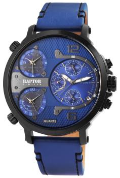 Preview: RAPTOR LIMITED Multifunktions-Herrenuhr "Maxx" Echtlederband