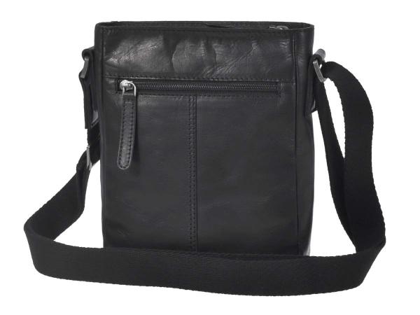 Leder Schultertasche "Pure Black"