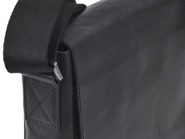 Leder Umhängetasche II Square "Pure Black"