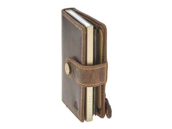 Kartenetui Leder mit Scheinfach und Münzfach ZIP "Vintage