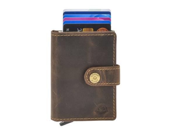 Kartenetui Leder mit Scheinfach und Münzfach ZIP "Vintage