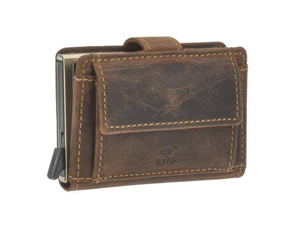 Wallet Kartenetui Leder mit Scheinfach