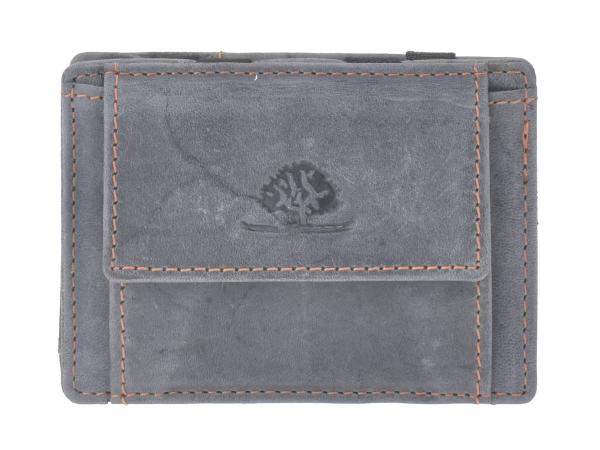 Leder Magic Wallet "Vintage RFID" Steel Blue