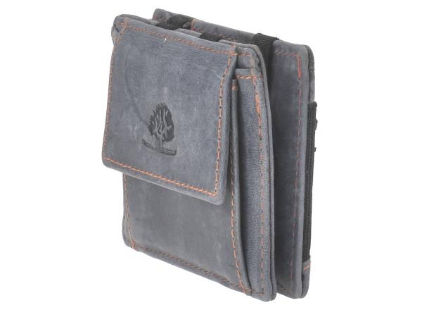 Leder Magic Wallet "Vintage RFID" Steel Blue