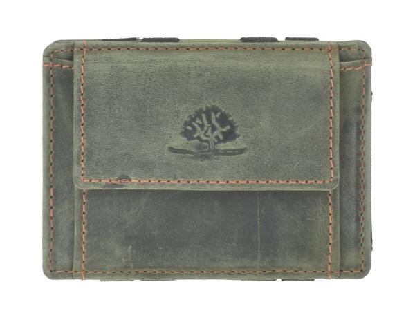 Leder Magic Wallet "Vintage RFID" Bottle Green