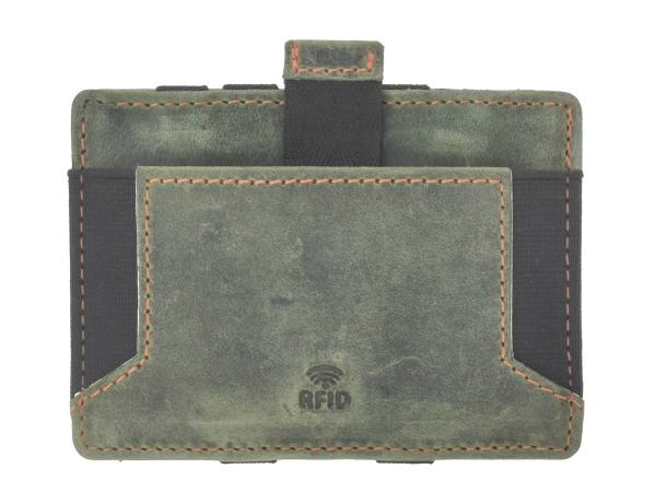 Leder Magic Wallet "Vintage RFID" Bottle Green