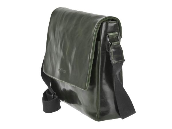 Umhängetasche Leder Überschlagklappe "Newport" british green