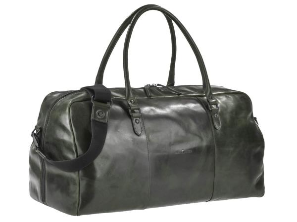 Reisetasche Leder 55x26x26cm Sporttasche Weekender "Newport" british green