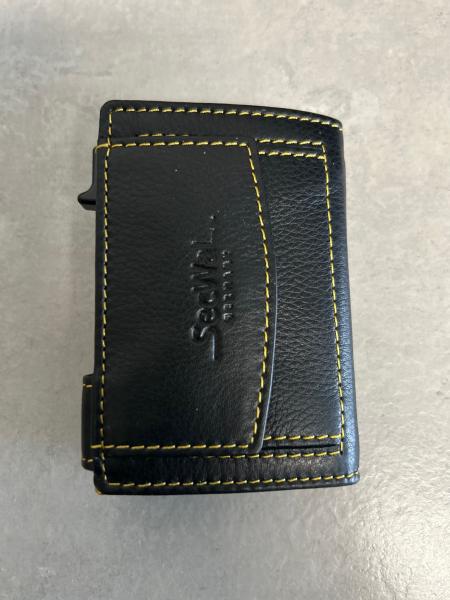 SecWal Kartenetui mit Münzfach Druckknopf schwarz/gelb