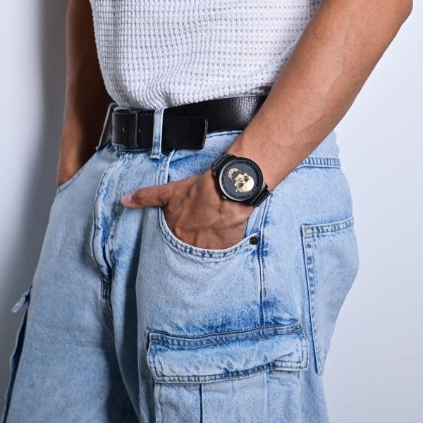 Raptor Herrenuhr "Jano" Totenkopf mit Edelstahlband