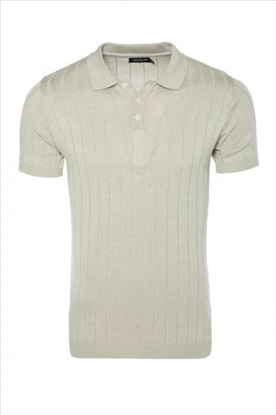 Strick Polo Beige