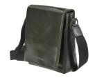 Umhängetasche Leder mit Umschlagklappe "Newport" british green