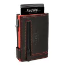 Kartenetui mit Münzfach Reißverschluss, mit rotem Container